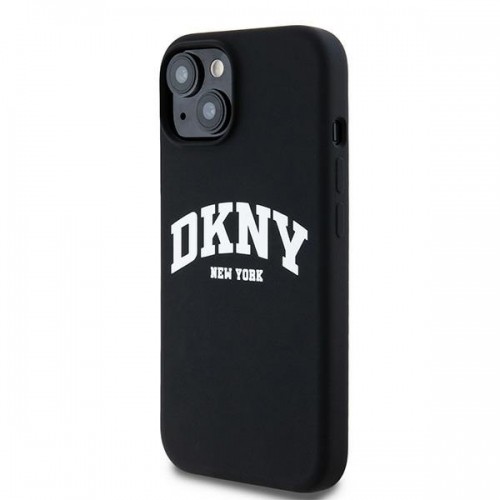 DKNY DKHMP14SSNYACH iPhone 14 | 15 | 13 6.1" czarny|black hardcase Liquid Silicone White Printed Logo MagSafe image 2