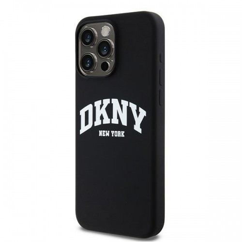 DKNY DKHMP13XSNYACH iPhone 13 Pro Max 6.7" czarny|black hardcase Liquid Silicone White Printed Logo MagSafe image 2