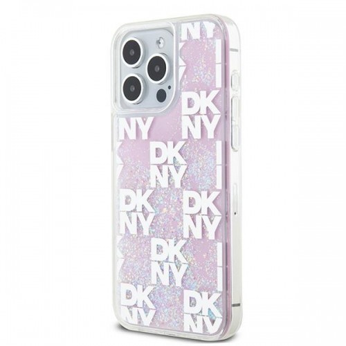 DKNY DKHCP15XLCPEPP iPhone 15 Pro Max 6.7" różowy|pink hardcase Liquid Glitter Multilogo image 2