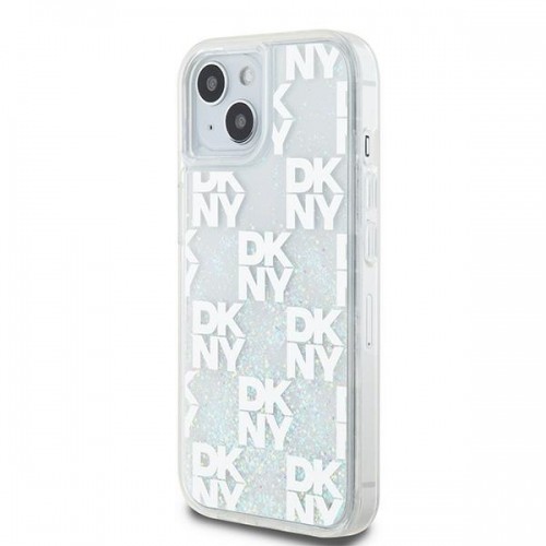 DKNY DKHCP15SLCPEPT iPhone 15 | 14 | 13 6.1" biały|white hardcase Liquid Glitter Multilogo image 2