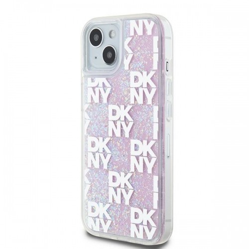 DKNY DKHCP15SLCPEPP iPhone 15 | 14 | 13 6.1" różowy|pink hardcase Liquid Glitter Multilogo image 2