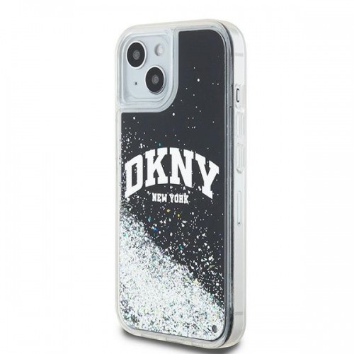 DKNY DKHCP15SLBNAEK iPhone 15 | 14 | 13 6.1" czarny|black hardcase Liquid Glitter Big Logo image 2