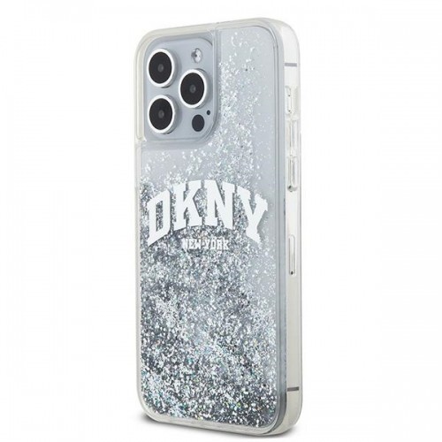 DKNY DKHCP15LLBNAET iPhone 15 Pro 6.1" biały|white hardcase Liquid Glitter Big Logo image 2