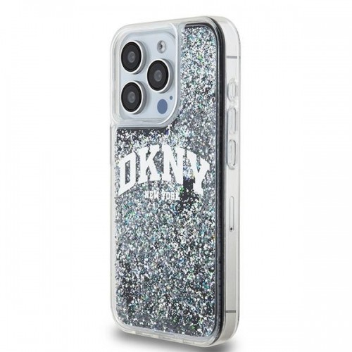 DKNY DKHCP15LLBNAEK iPhone 15 Pro 6.1" czarny|black hardcase Liquid Glitter Big Logo image 2