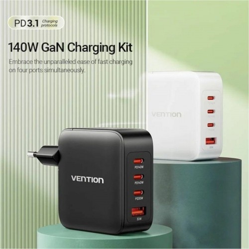 Wall Charger Vention FEIB0-EU Black 140 W image 2
