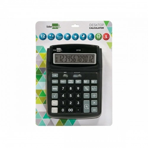 Kalkulators Liderpapel XF39 Melns Plastmasa image 2