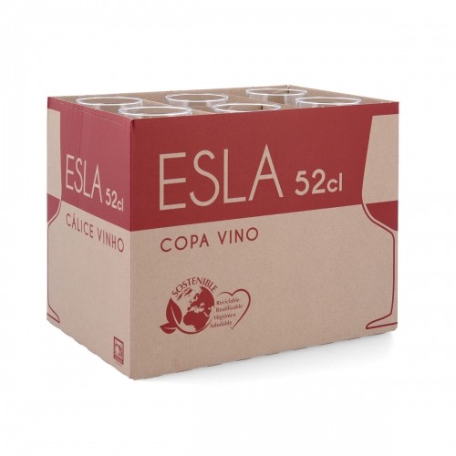 Bigbuy Sommelier Бокал Esla Прозрачный 520 ml (6 штук) image 2