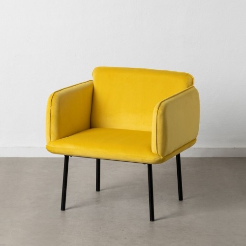Bigbuy Home atzveltnes krēsls Dzeltens Melns 100 % poliesters 76 x 64 x 77 cm image 2