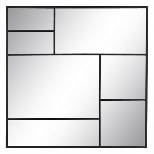 Bigbuy Home Настенное зеркало Чёрный Стеклянный Железо Вертикаль 90 x 2 x 90 cm image 2