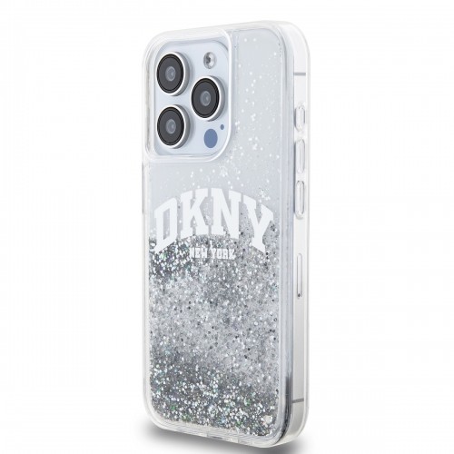 DKNY Liquid Glitter Arch Logo Case for iPhone 14 Pro Transparent image 2