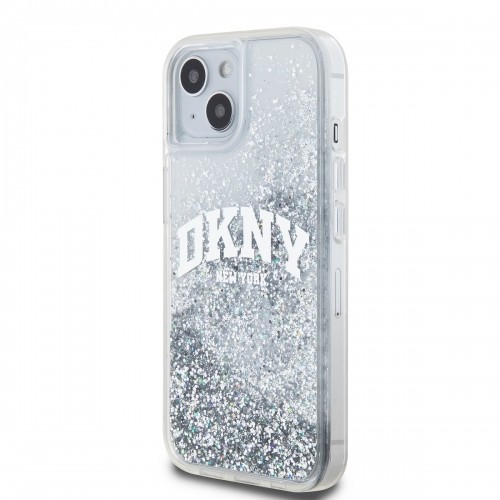DKNY Liquid Glitter Arch Logo Case for iPhone 14 Transparent image 2