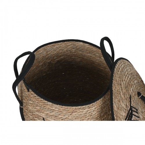 Набор корзин Home ESPRIT Чёрный Натуральный Boho 42 x 42 x 50 cm (3 Предметы) image 2