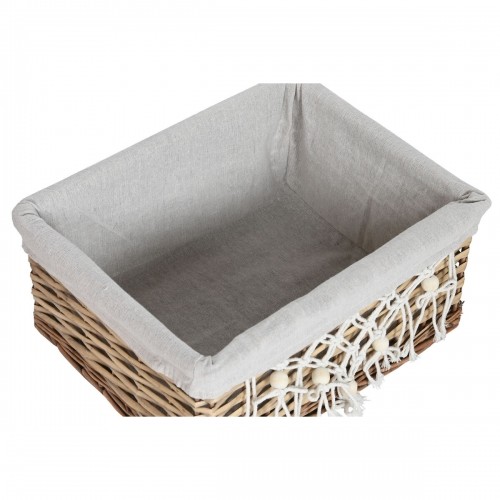 Laundry basket Home ESPRIT White Natural wicker Shabby Chic 47 x 35 x 55 cm 5 Pieces image 2