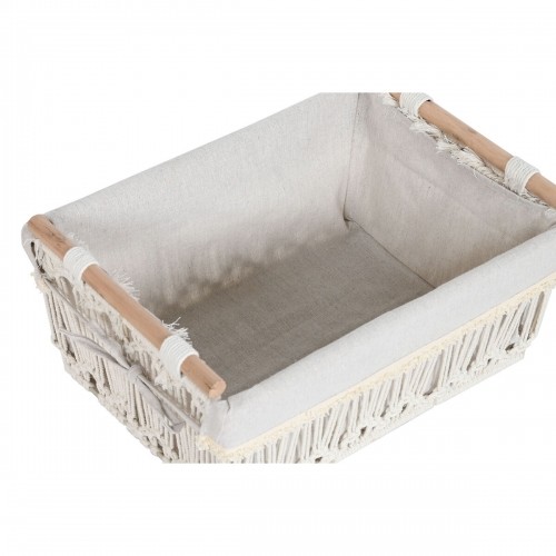 Laundry basket Home ESPRIT White Natural Metal Shabby Chic 42 x 32 x 51 cm 5 Pieces image 2