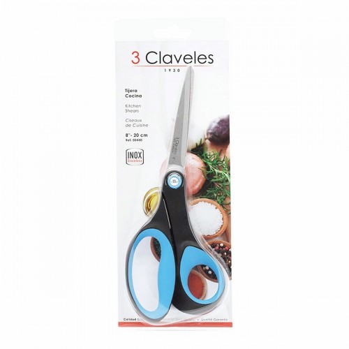 Kitchen Scissors 3 Claveles 8" Stainless steel Blue image 2