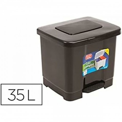 Waste bin with pedal Plastic Forte 1126522 Black Plastic 30 L image 2