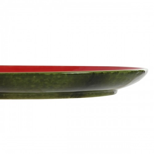 Плоская тарелка Home ESPRIT Красный Зеленый Керамика Арбуз 27,5 x 27,5 x 3 cm image 2