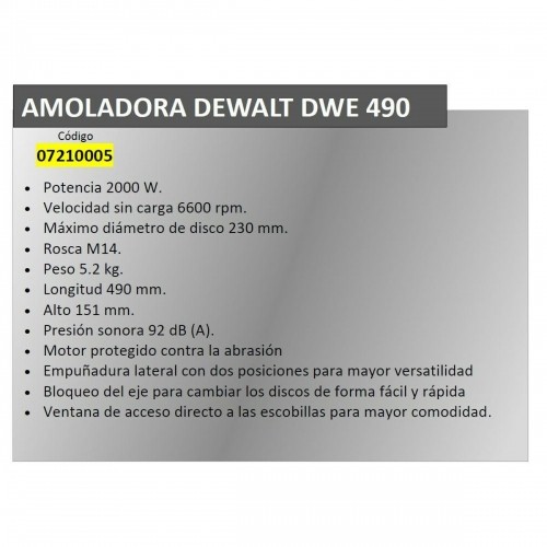 Leņķa slīpmašīna Dewalt DWE490 2000 W image 2