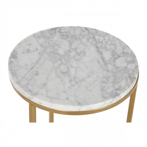 Set of 2 tables Home ESPRIT Golden Metal Marble 40 x 40 x 64 cm image 2