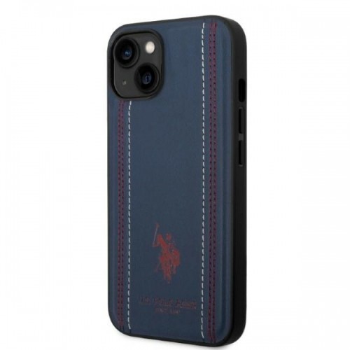 U.s. Polo Assn. U.S. Polo PU Leather Stitched Lines Case for iPhone 14 Plus Navy image 2