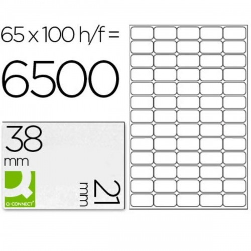 Клейкие этикетки Q-Connect KF01581 Белый 100 Листья 38 x 21 mm 65 Теги image 2