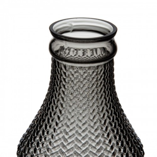 Vase Grey Glass 10 x 10 x 25 cm image 2