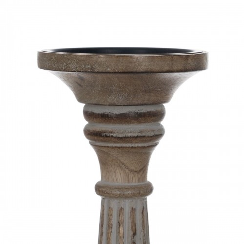 Candle Holder White Natural Iron Mango wood 19 x 19 x 68,5 cm image 2