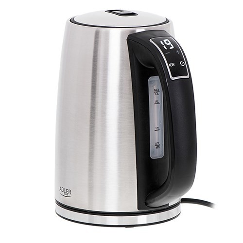 Adler AD 1340 electric kettle 1.7 L 2200 W Black, Silver image 2