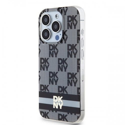 DKNY DKHMP15XHCPTSK iPhone 15 Pro Max 6.7" czarny|black hardcase IML Checkered Mono Pattern & Printed Stripes MagSafe image 2