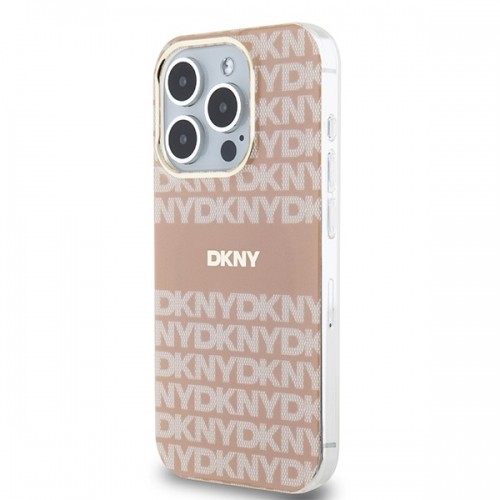 DKNY DKHMP15LHRHSEP iPhone 15 Pro 6.1" różowy|pink hardcase IML Mono & Stripe MagSafe image 2