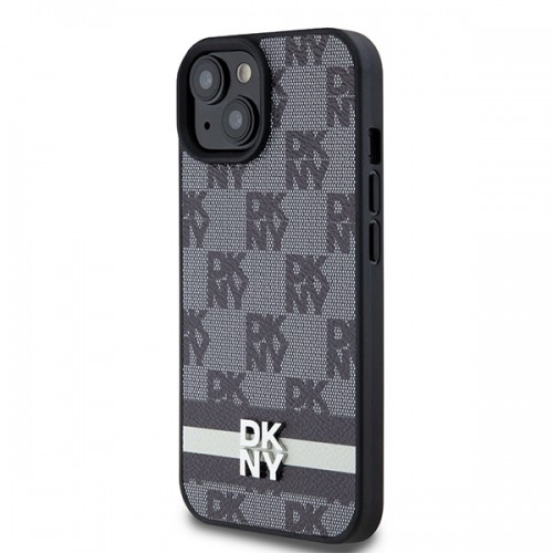 DKNY DKHCP15MPCPTSSK iPhone 15 Plus | 14 Plus 6.7" czarny|black hardcase Leather Checkered Mono Pattern & Printed Stripes image 2