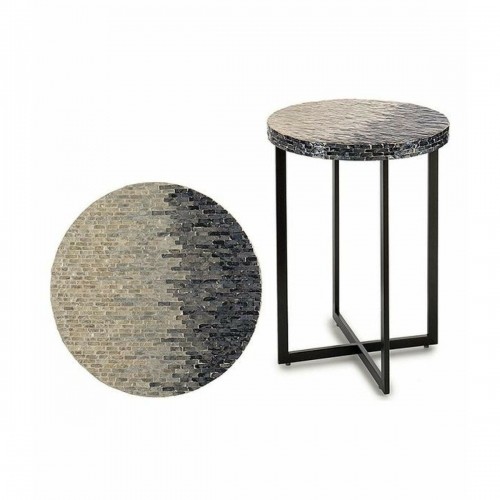 Side table Grey Metal Mother of pearl Particleboard (45 x 62 x 45	 cm) image 2