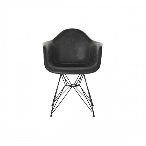 Krēsls ar roku balstiem DKD Home Decor Tumši pelēks Metāls 64 x 59 x 84 cm image 2
