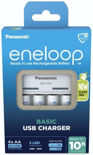 Panasonic Batteries Panasonic eneloop charger BQ-CC61 + 4x2200mAh image 2