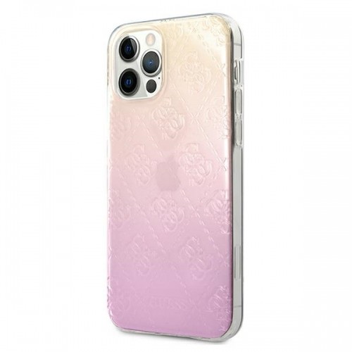 Guess GUHCP12M3D4GGPG iPhone 12|12 Pro 6,1" różowy pink 3D Raised 4G Gradient image 2