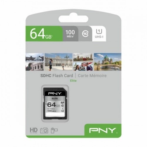 Mikro SD Atmiņas karte ar Adapteri PNY P-SDUX64U185GW-GE 64 GB image 2
