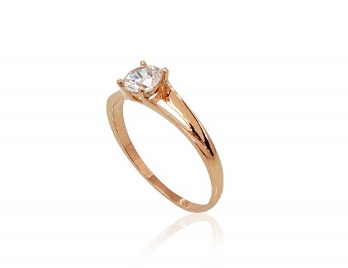 Золотое кольцо #1100824(Au-R)_CZ, Красное Золото 585°, Цирконы, Размер: 20, 1.81 гр. image 2