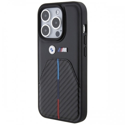 BMW BMHCP15L22NSTB iPhone 15 Pro 6.1" czarny|black Stamped Tricolor Stripe image 2