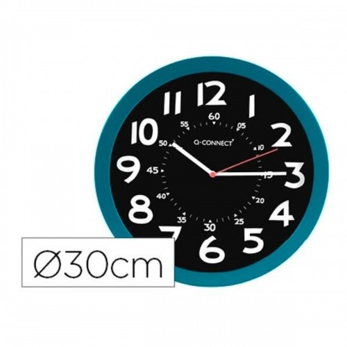 Wall Clock Q-Connect KF11214 Ø 30 cm Blue Aluminium Plastic Modern image 2