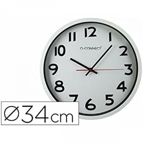Wall Clock Q-Connect KF15591 Silver Ø 34 cm Plastic image 2