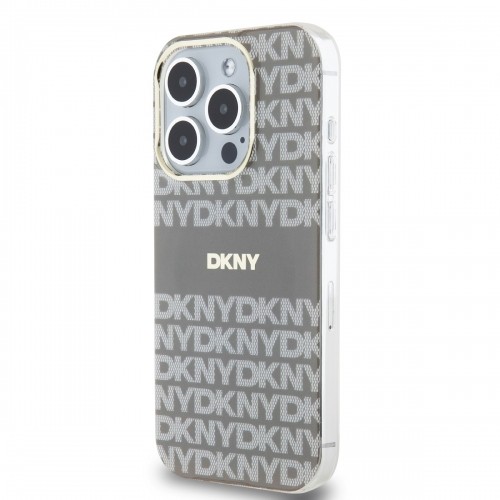 DKNY PC|TPU Repeat Pattern Tonal Stripe Magsafe Case for iPhone 14 Pro Max Beige image 2