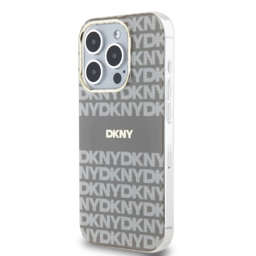DKNY PC|TPU Repeat Pattern Tonal Stripe Magsafe Case for iPhone 13 Pro Max Beige image 2