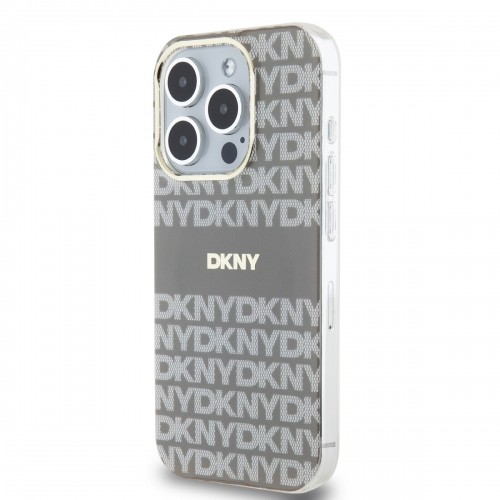 DKNY PC|TPU Repeat Pattern Tonal Stripe Magsafe Case for iPhone 13 Pro Beige image 2