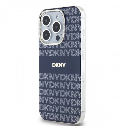 DKNY PC|TPU Repeat Pattern Tonal Stripe Magsafe Case for iPhone 14 Pro Max Blue image 2