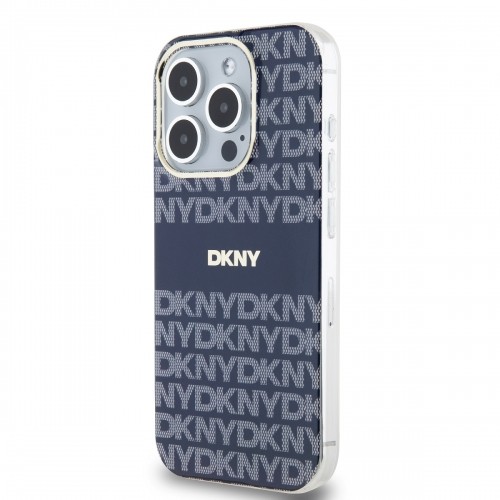 DKNY PC|TPU Repeat Pattern Tonal Stripe Magsafe Case for iPhone 13 Pro Max Blue image 2