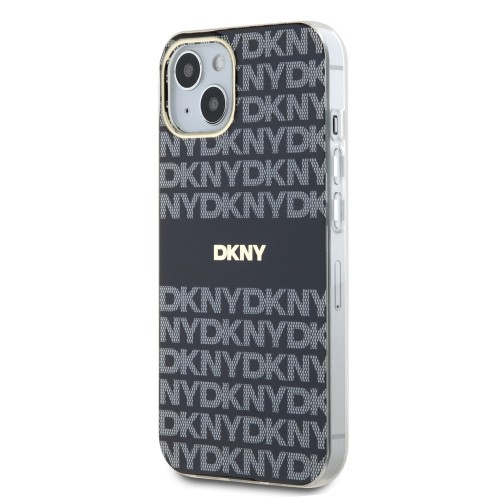 DKNY PC|TPU Repeat Pattern Tonal Stripe Magsafe Case for iPhone 13 Black image 2