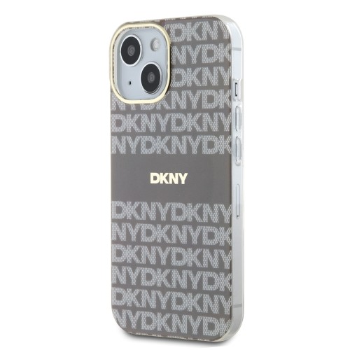 DKNY PC|TPU Repeat Pattern Tonal Stripe Magsafe Case for iPhone 13 Beige image 2