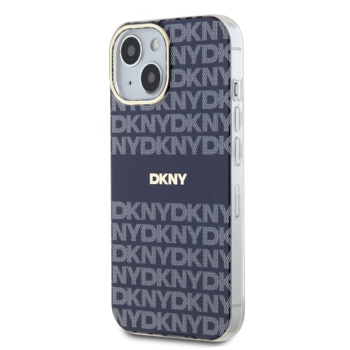 DKNY PC|TPU Repeat Pattern Tonal Stripe Magsafe Case for iPhone 13 Blue image 2