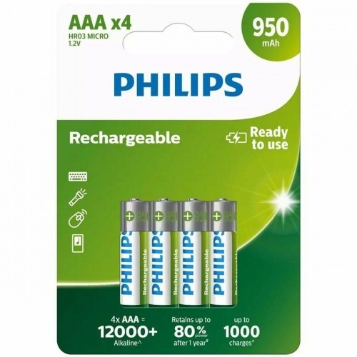 Batteries Philips R03B4A95/10 1,2 V AAA image 2