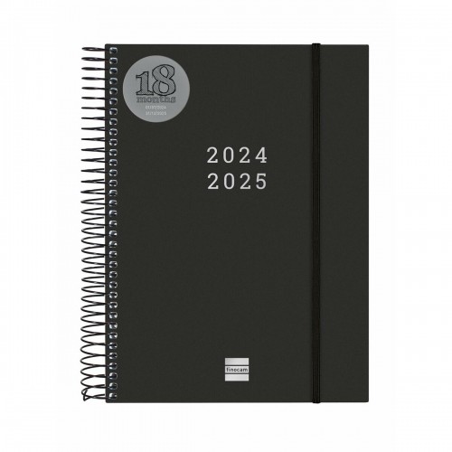Diary Finocam Black A5 15,5 x 21,2 cm 2024-2025 image 2